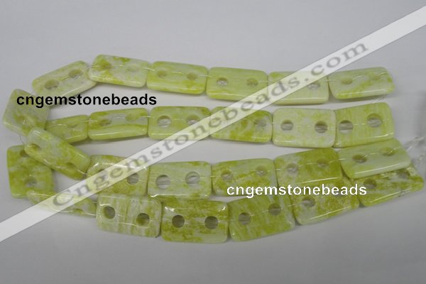 CFG336 15.5 inches 20*30mm carved rectangle lemon jade beads