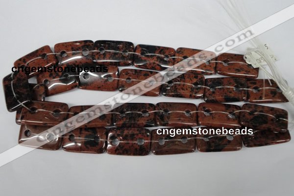 CFG337 15.5 inches 20*30mm carved rectangle mahogany obsidian beads