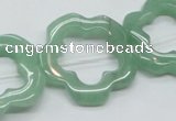 CFG34 15.5 inches 30mm carved flower green aventurine jade beads