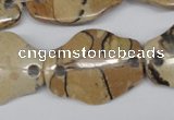 CFG340 22*30mm carved hexagon African leopard skin jasper beads