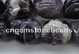 CFG343 15.5 inches 18*22mm carved skull dogtooth amethyst beads