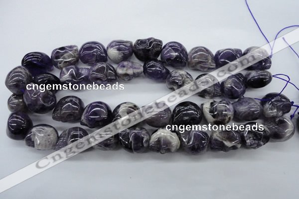 CFG343 15.5 inches 18*22mm carved skull dogtooth amethyst beads