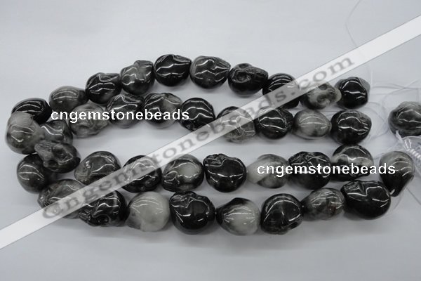 CFG346 15.5 inches 18*22mm carved skull eagle eye jasper beads