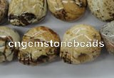 CFG347 15.5 inches 18*19mm carved skull picture jasper beads