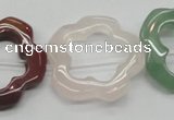 CFG37 15.5 inches 30mm carved flower colorful gemstone beads