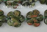 CFG451 15.5 inches 20mm carved flower unakite gemstone beads