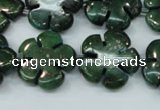 CFG452 15.5 inches 20mm carved flower green iron stone beads