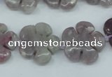 CFG454 15.5 inches 20mm carved flower lilac jasper beads