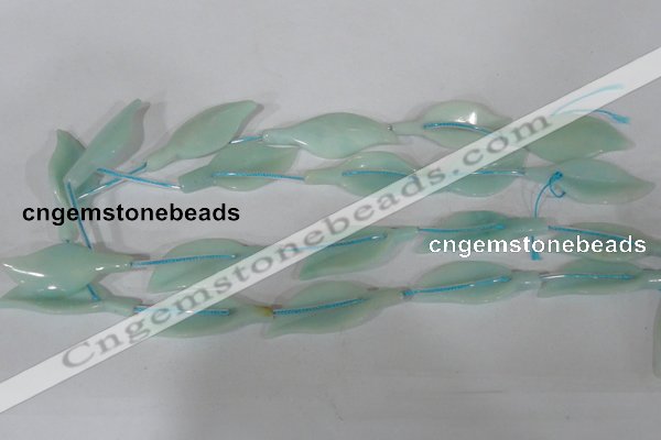 CFG505 15.5 inches 16*40mm carved flower amazonite gemstone beads