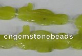 CFG515 15.5 inches 18*34mm carved animal Korean jade beads