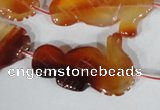 CFG519 15.5 inches 22*35mm carved animal red agate beads