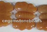 CFG520 15.5 inches 30*38mm carved animal red aventurine beads