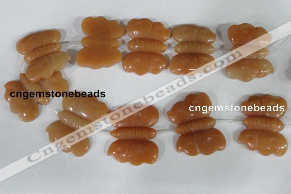 CFG520 15.5 inches 30*38mm carved animal red aventurine beads