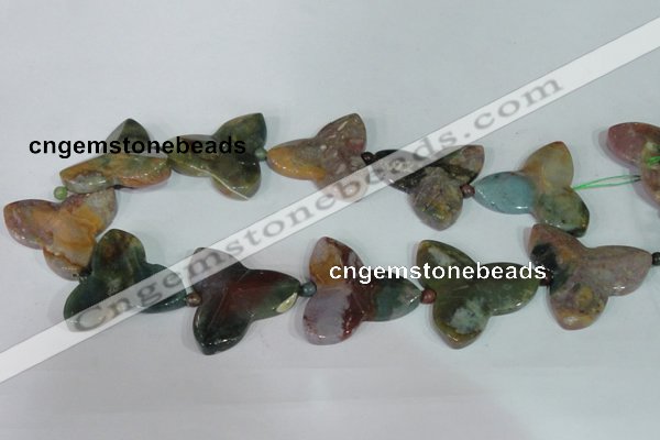 CFG522 15.5 inches 34*37mm carved flower Indian agate beads