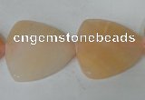 CFG526 15.5 inches 25*25mm carved triangle pink aventurine beads