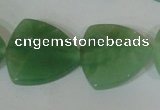 CFG531 15.5 inches 25*25mm carved triangle green aventurine beads