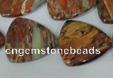 CFG533 15.5 inches 25*25mm carved triangle brecciated jasper beads