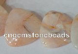 CFG536 15.5 inches 25*25mm carved triangle bamboo leaf agate beads