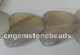 CFG538 15.5 inches 25*25mm carved triangle grey agate beads