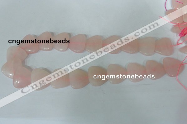 CFG539 15.5 inches 25*25mm carved triangle rose quartz beads