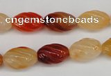 CFG54 15.5 inches 10*16mm carved rice agate gemstone beads