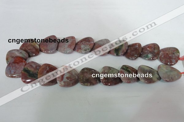 CFG541 15.5 inches 25*25mm carved triangle Indian agate beads