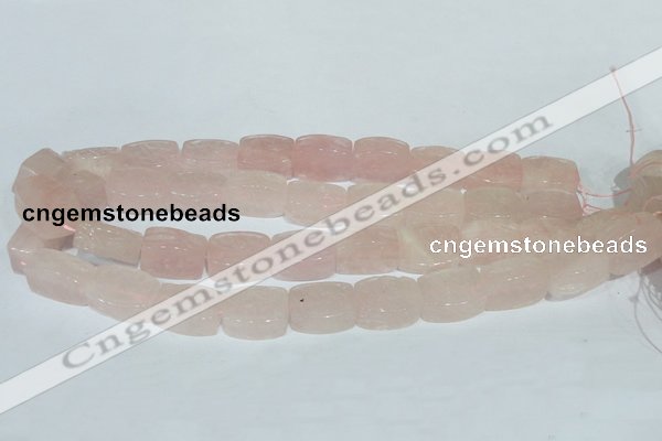 CFG546 15.5 inches 15*20mm carved brick rose quartz beads