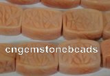 CFG548 15.5 inches 15*20mm carved brick red aventurine beads