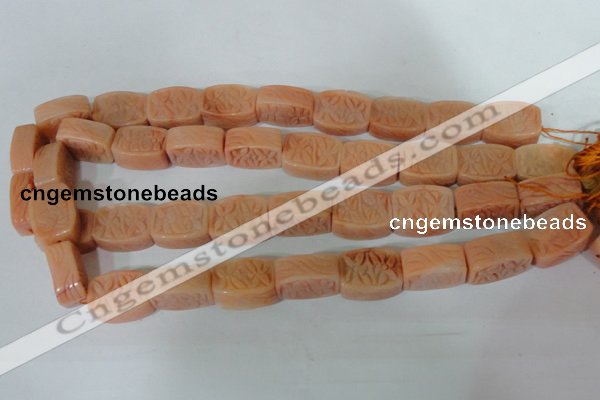 CFG548 15.5 inches 15*20mm carved brick red aventurine beads