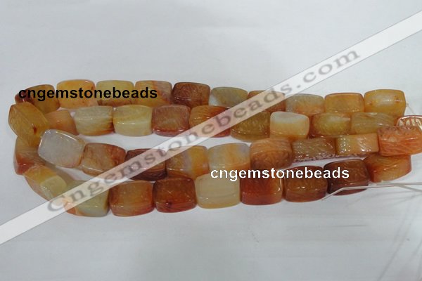 CFG549 15.5 inches 15*20mm carved brick red agate beads