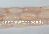 CFG553 15.5 inches 8*20mm carved rice rose quartz beads