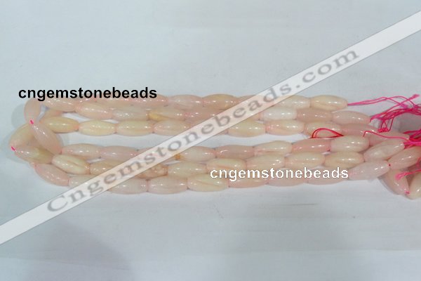 CFG553 15.5 inches 8*20mm carved rice rose quartz beads