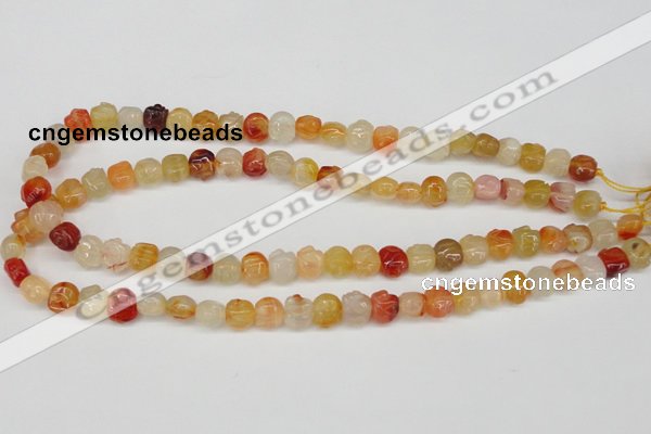 CFG57 15.5 inches 8*10mm carved pig-shaped agate gemstone beads