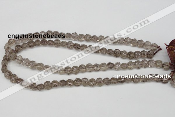 CFG60 15.5 inches 8*10mm carved pig-shaped smoky quartz beads