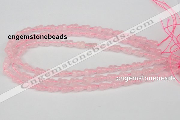 CFG63 15.5 inches 8*13mm carved calabash rose quartz beads