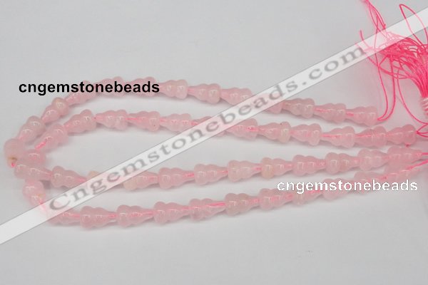 CFG64 15.5 inches 10*16mm carved calabash rose quartz beads