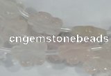 CFG651 15.5 inches 15mm carved flower rose quartz beads