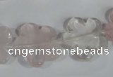 CFG652 15.5 inches 20mm carved flower rose quartz beads