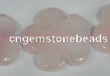 CFG653 15.5 inches 30mm carved flower rose quartz beads