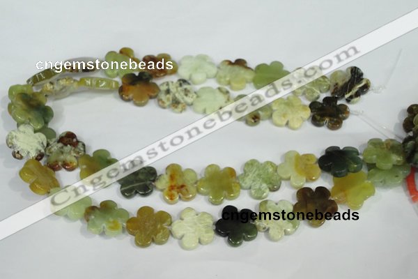 CFG664 15.5 inches 20mm carved flower flower jade beads