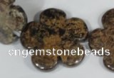 CFG680 15.5 inches 30mm carved flower bronzite gemstone beads