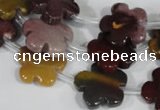 CFG684 15.5 inches 15mm carved flower mookaite gemstone beads