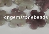 CFG691 15.5 inches 20mm carved flower lilac jasper beads