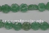 CFG70 15.5 inches 10mm carved flower green aventurine beads