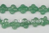 CFG74 15.5 inches 11*11mm carved flower green aventurine beads