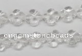 CFG75 15.5 inches 11*11mm carved flower white crystal beads