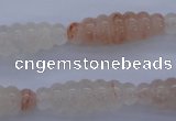 CFG752 15.5 inches 10*30mm carved rice natural pink quartz beads