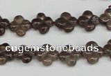 CFG76 15.5 inches 11*11mm carved flower smoky quartz beads