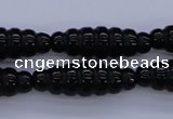 CFG760 15.5 inches 10*30mm carved rice black agate beads