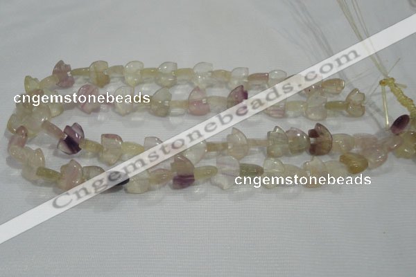CFG765 15.5 inches 10*15mm carved animal fluorite gemstone beads
